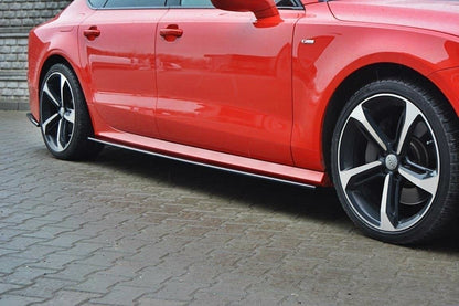 Seitenschweller Ansatz für Audi S7 / A7 S-Line C7 FL Carbon Look