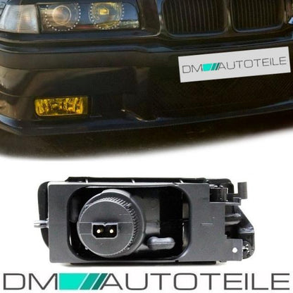 Stoßstange vorne +Lippe+Nebelscheinwerfer Gelb US +passt für BMW E36 +M M3 ABE*