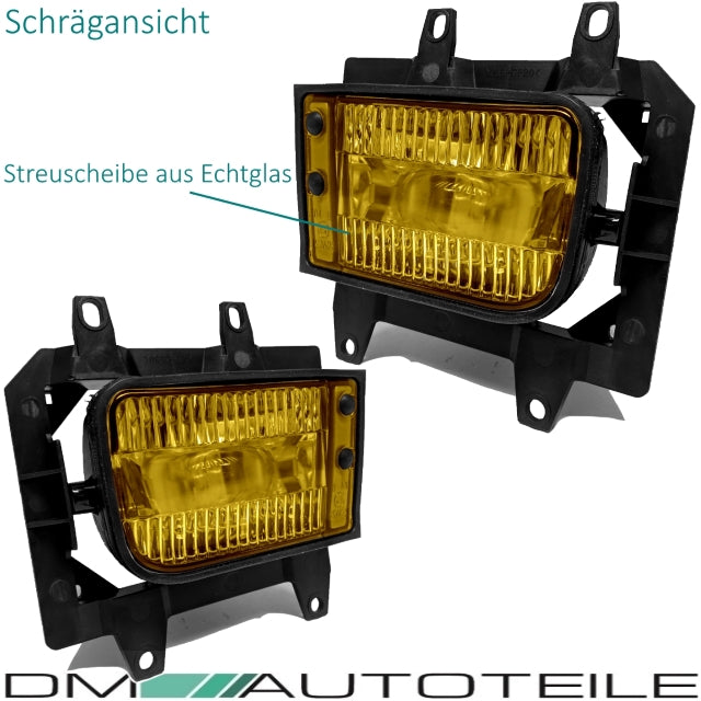 Nebelscheinwerfer SET Gelb + H3 Birnen passend für BMW E30 Facelift ab 1987