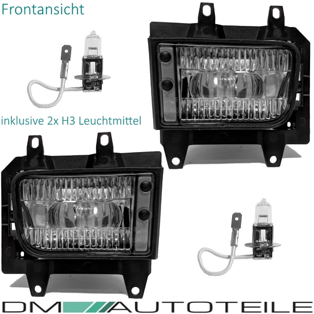 Nebelscheinwerfer SET Klarglas + H3 Birnen passend für BMW E30 Facelift ab 1987