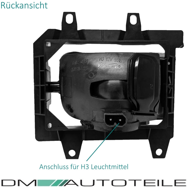 Nebelscheinwerfer SET Klarglas + H3 Birnen passend für BMW E30 Facelift ab 1987