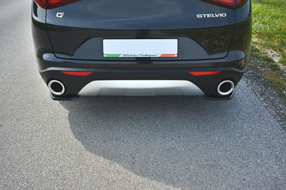 Heck Ansatz Flaps Diffusor für Alfa Romeo Stelvio schwarz matt