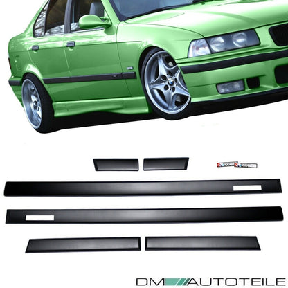 Türleisten SET Schwarz Zierleisten passt für BMW E36 Limousine Touring Serie & M-Paket
