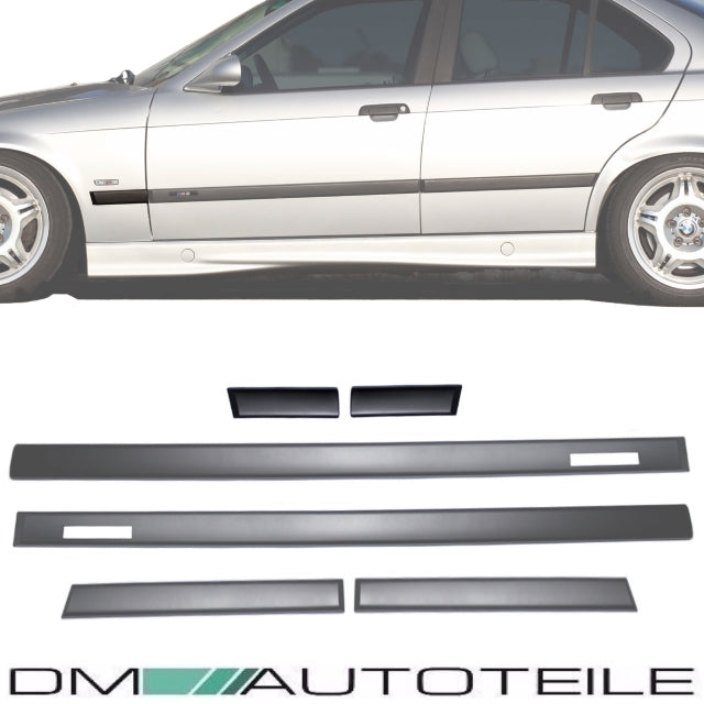 Türleisten SET Schwarz Zierleisten passt für BMW E36 Limousine Touring Serie & M-Paket