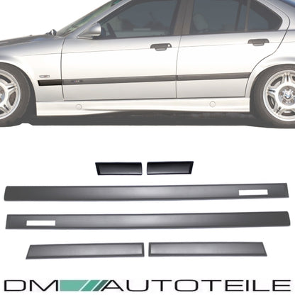 Türleisten SET Schwarz Zierleisten passt für BMW E36 Limousine Touring Serie & M-Paket