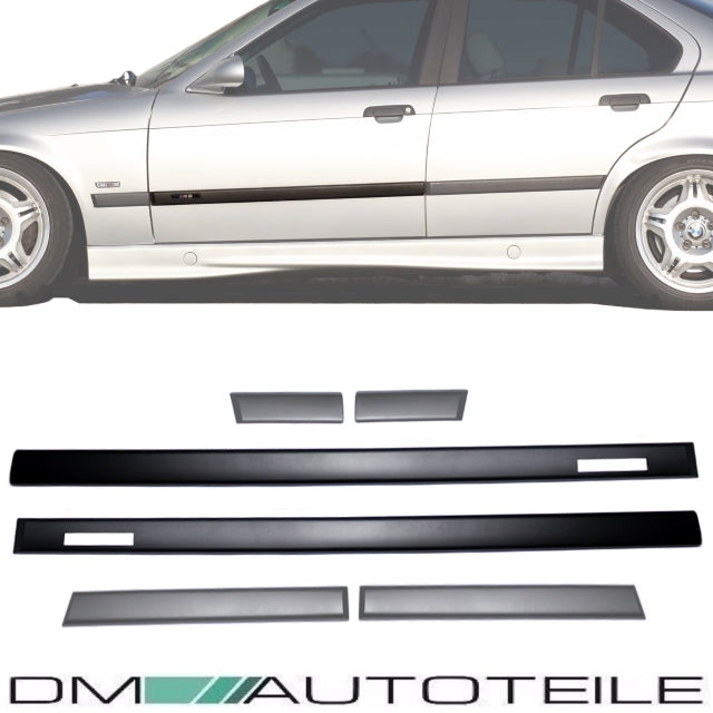 Türleisten SET Schwarz Zierleisten passt für BMW E36 Limousine Touring Serie & M-Paket