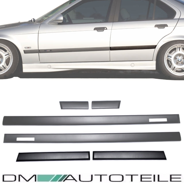 Türleisten SET Schwarz Zierleisten passt für BMW E36 Limousine Touring Serie & M-Paket