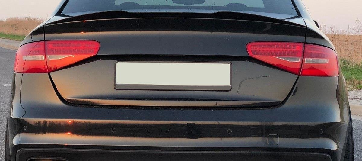 Spoiler CAP für Audi S4 B8 FL Limousine schwarz matt