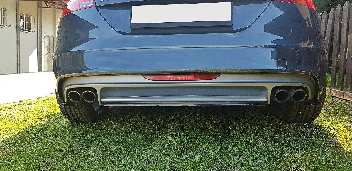 Mittlerer Diffusor Heck Ansatz für Audi TT S Mk2 (8J) schwarz Hochglanz