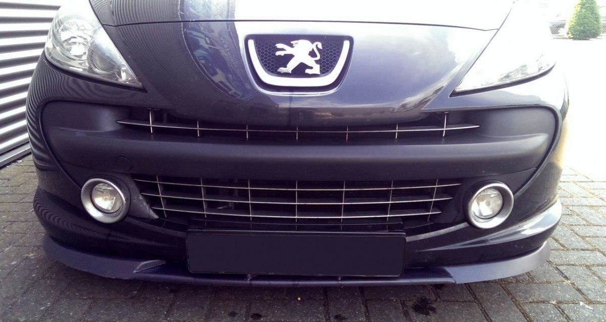 Front Ansatz für PEUGEOT 207 vor Facelift schwarz Hochglanz