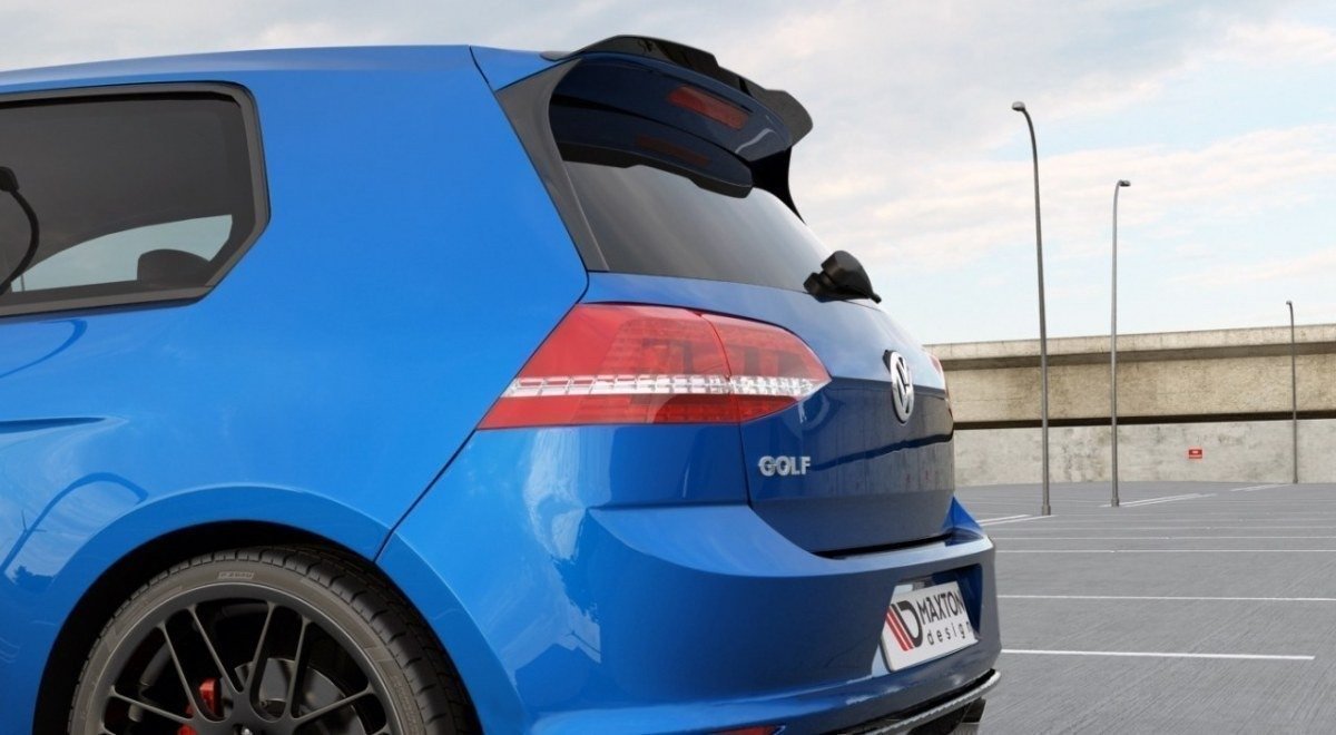 Spoiler CAP V.3 für Volkswagen Golf 7 / 7 Facelift R / R-Line / GTI  schwarz Hochglanz