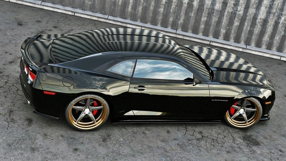 Seitenschweller Ansatz für CHEVROLET CAMARO V SS - US, EU VERSION (vor Facelift) schwarz Hochglanz