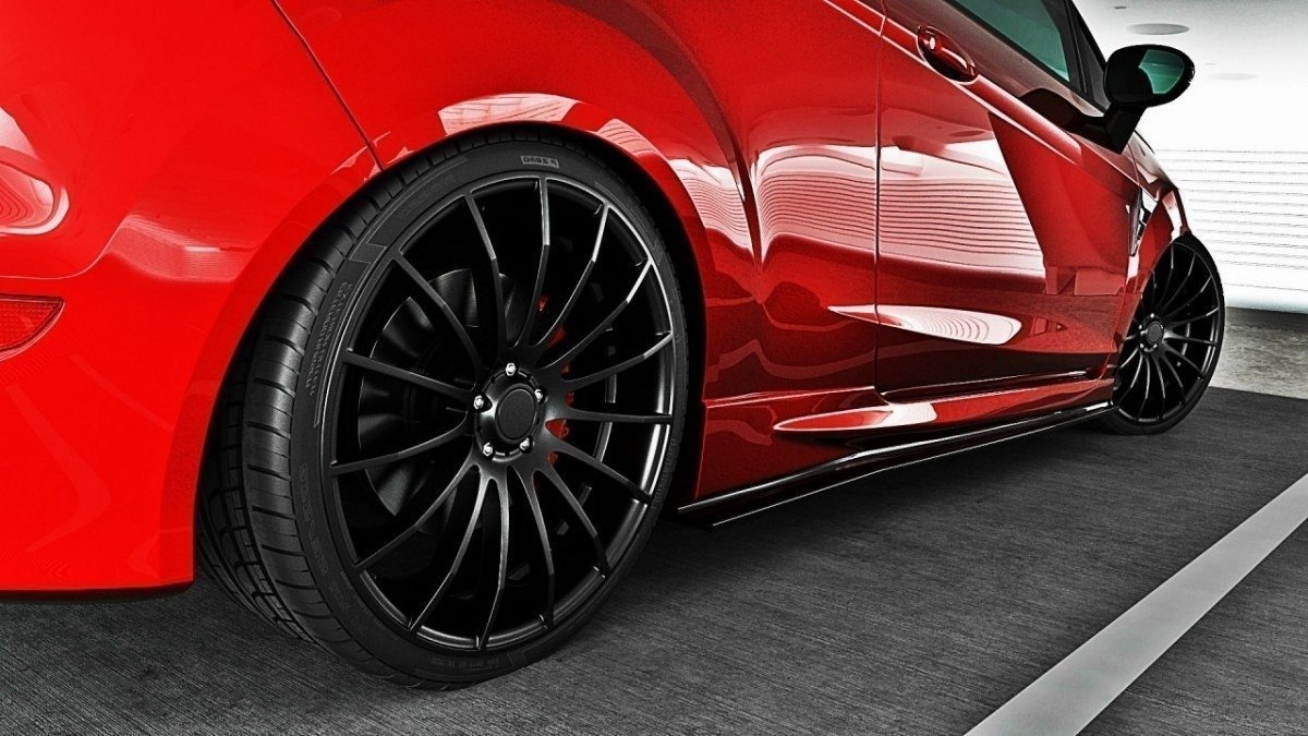 Seitenschweller Diffuser Ford Fiesta ST / ST-Line Mk7 / Mk7 FL schwarz Hochglanz