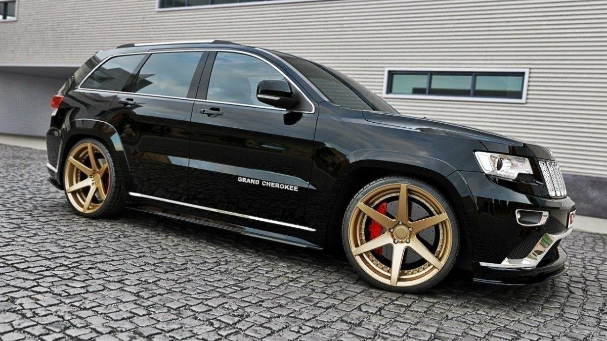 Seitenschweller Ansatz für Jeep Grand Cherokee WK2 Summit Facelift Carbon Look