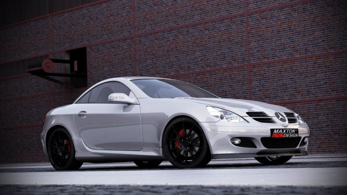 Front Ansatz für MERCEDES SLK R171 STANDARD STOßSTANGE schwarz matt