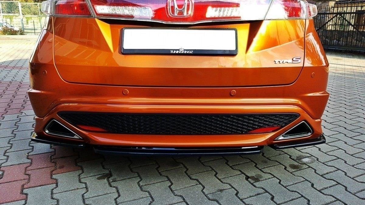 Mittlerer Diffusor Heck Ansatz für HONDA CIVIC VIII TYPE S/R  schwarz matt