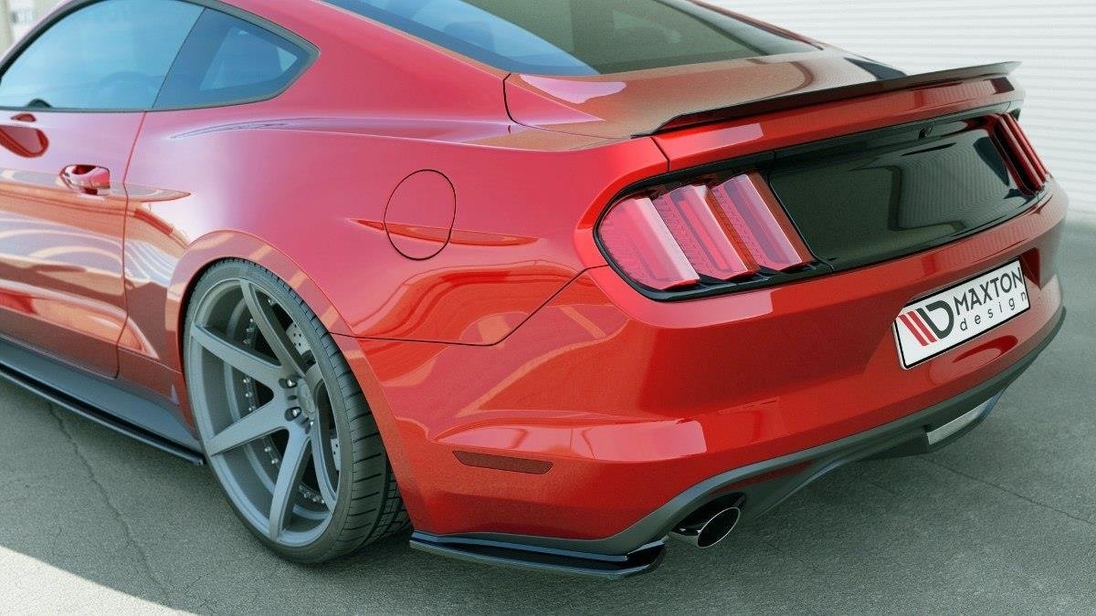 Heck Ansatz Flaps Diffusor für Ford Mustang Mk6 schwarz matt