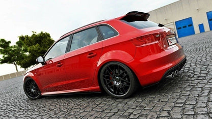 Seitenschweller Ansatz für Audi S3 / A3 S-Line 8V / 8V FL Sportback schwarz matt