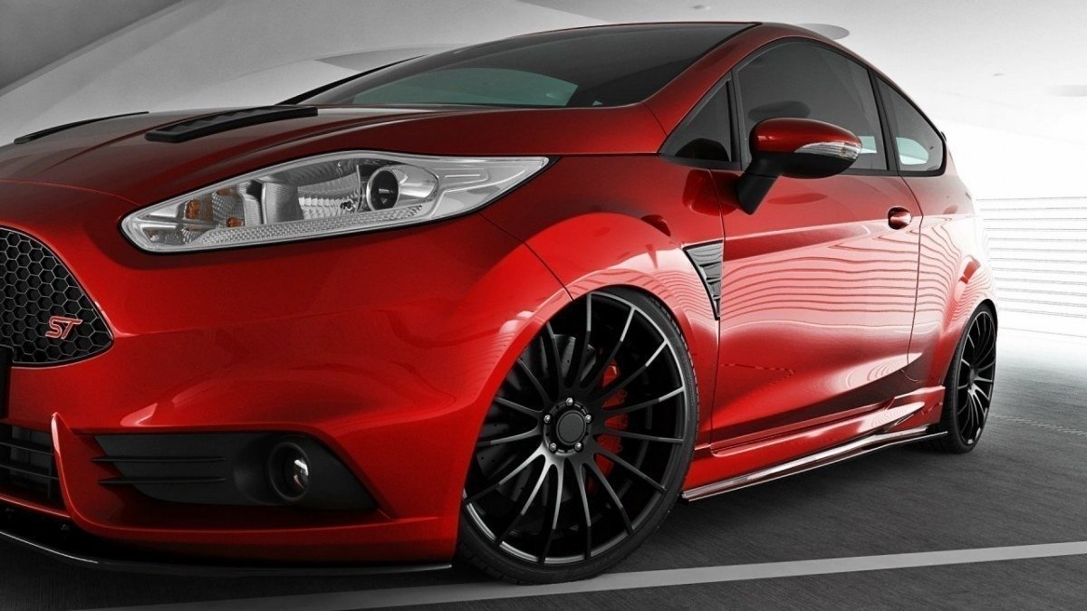 Seitenschweller Diffuser Ford Fiesta ST / ST-Line Mk7 / Mk7 FL schwarz matt