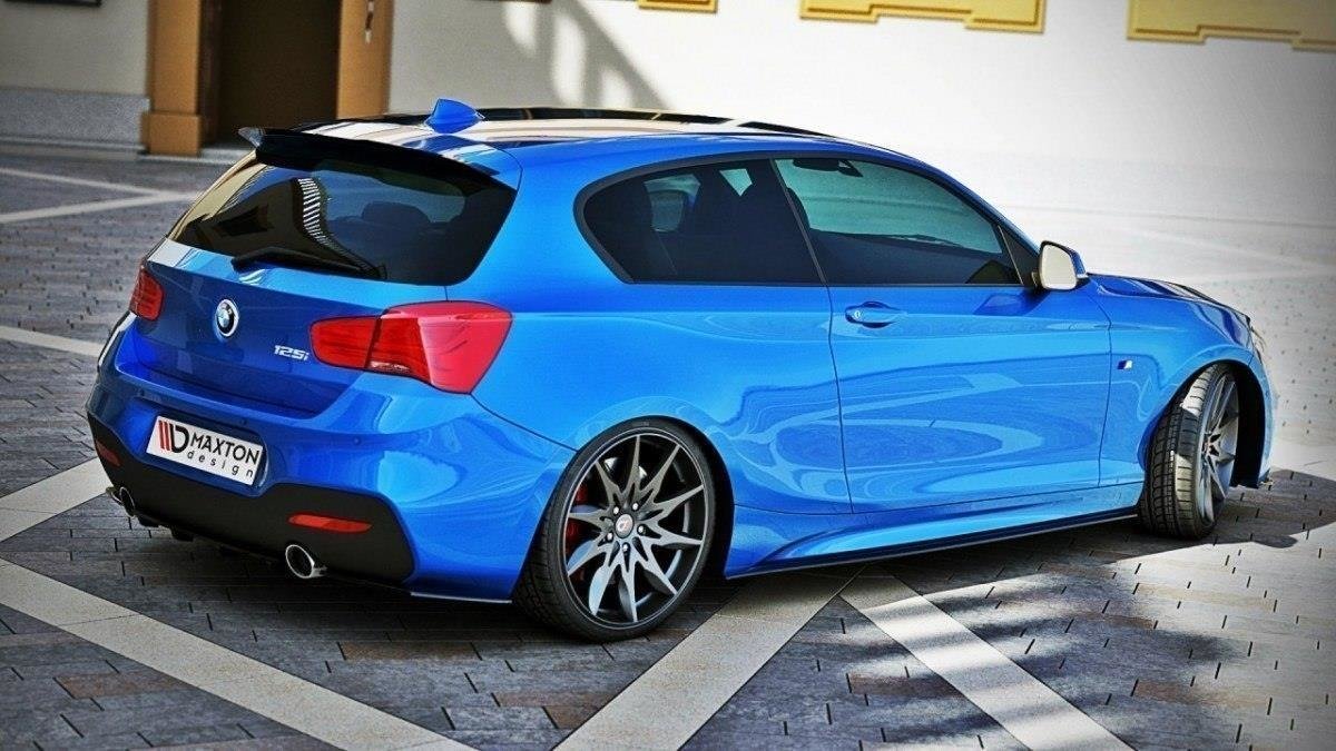 Heck Ansatz Flaps Diffusor für BMW 1er F20/F21 M-Power Facelift Carbon Look
