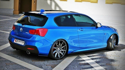 Heck Ansatz Flaps Diffusor für BMW 1er F20/F21 M-Power Facelift schwarz matt