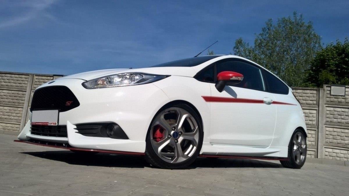 Front Ansatz für Ford Fiesta ST Mk7 FL (Mit Maxton Design Stoßstange) schwarz Hochglanz