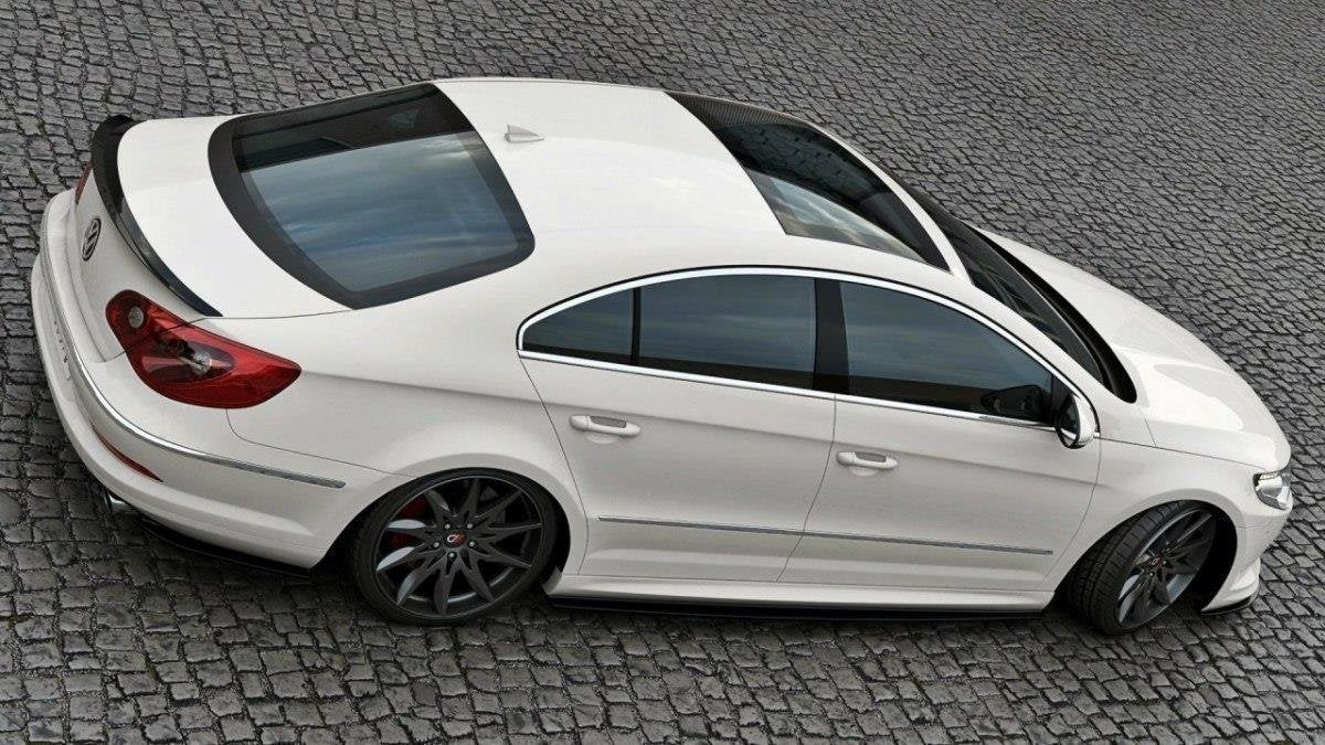 Heck Ansatz Flaps Diffusor für VW Passat CC R36 RLINE (vor Facelift) Carbon Look