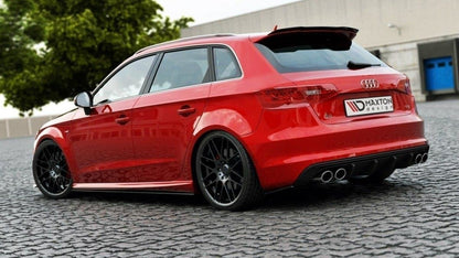 Heck Ansatz Flaps Diffusor für Audi S3 / A3 S-Line 8V Hachback / Sportback schwarz matt