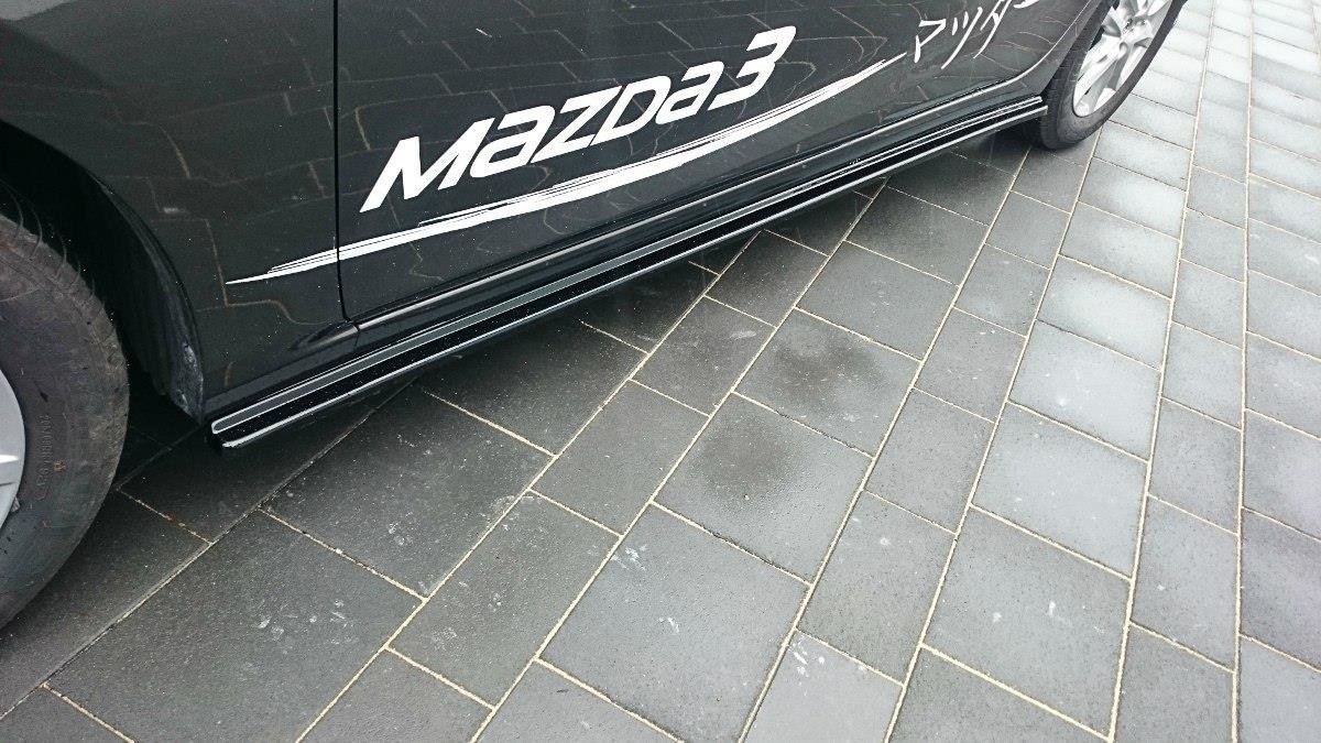 Seitenschweller Ansatz für Mazda 3 BN (Mk3) Facelift schwarz matt