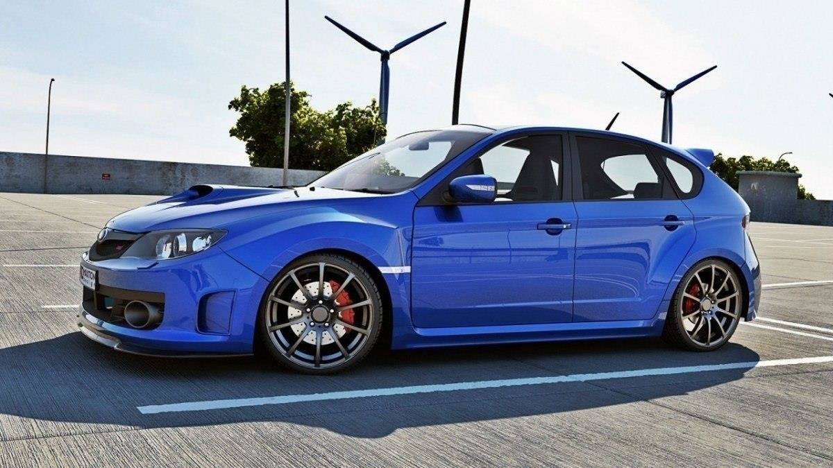 Front Ansatz für v.1 Subaru Impreza WRX STI 2009-2011 schwarz Hochglanz