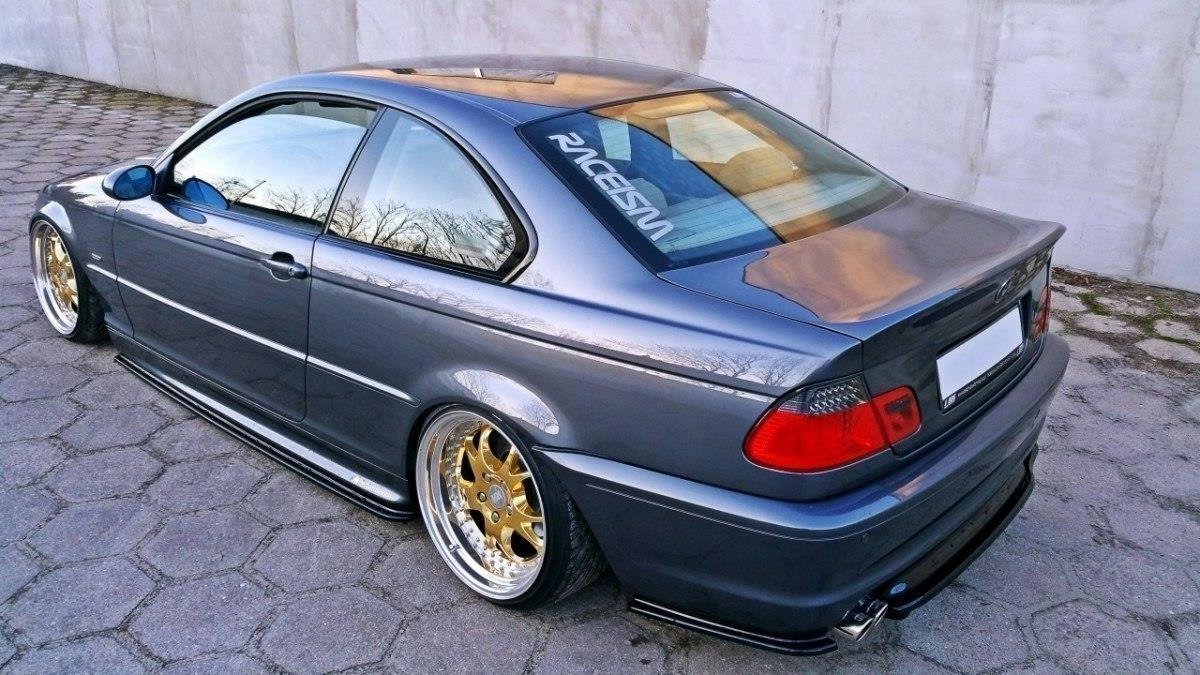 Heck Ansatz Flaps Diffusor für BMW 3er E46 M Paket COUPE schwarz matt