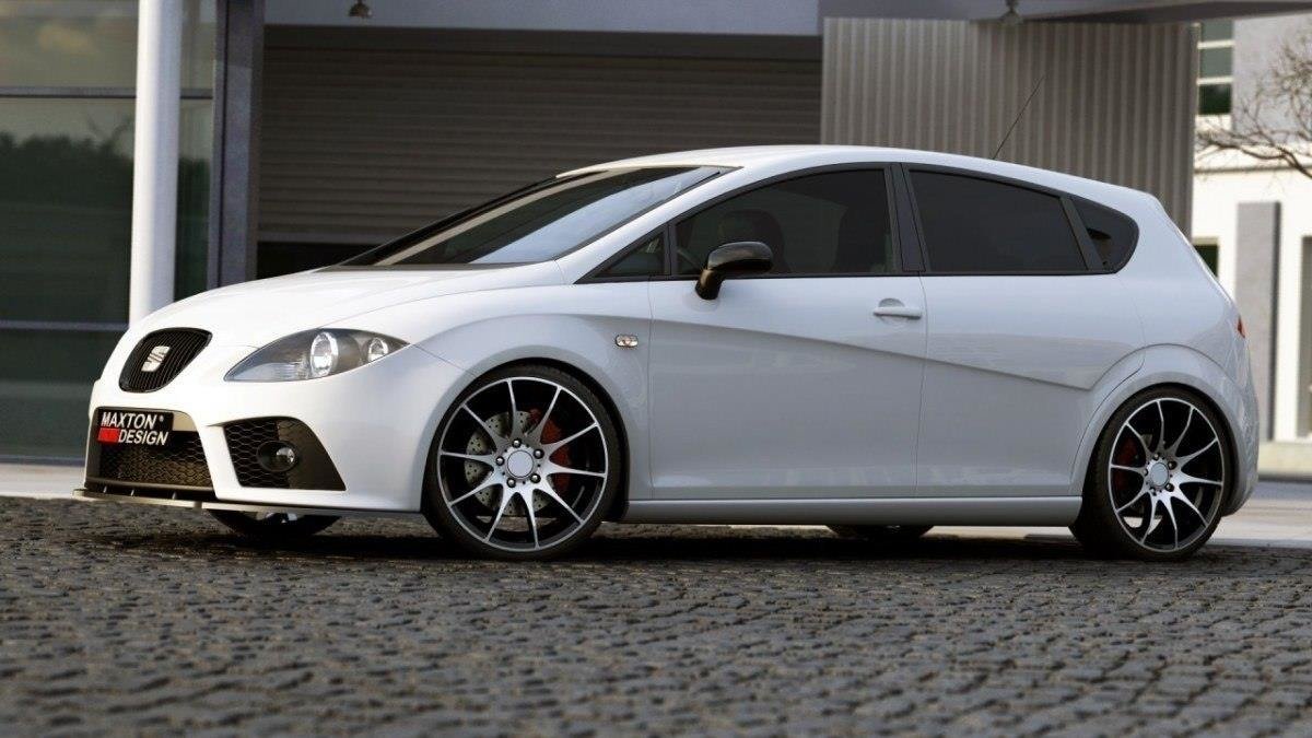 Front Ansatz für SEAT LEON MK2 CUPRA FR (vor Facelift) schwarz Hochglanz