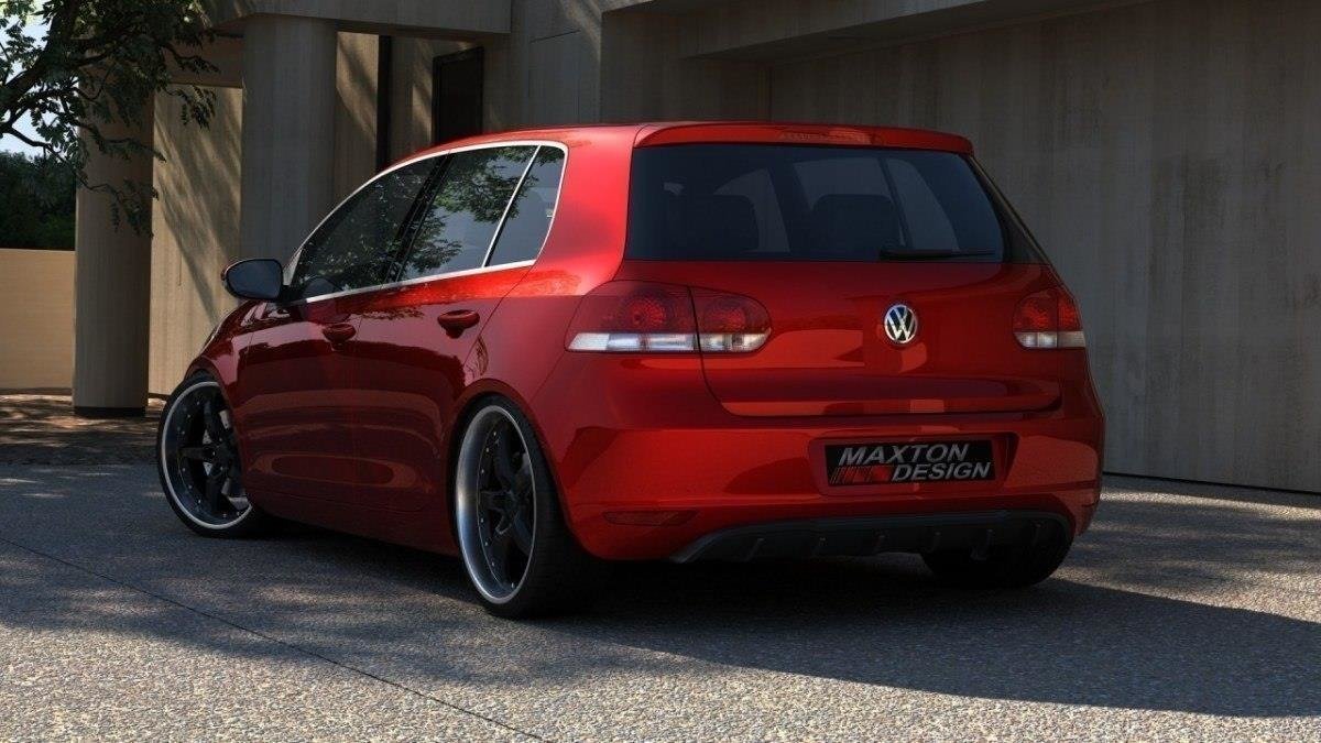 Heckschürze für VW GOLF 6 OHNE AUSPUFF schwarz matt