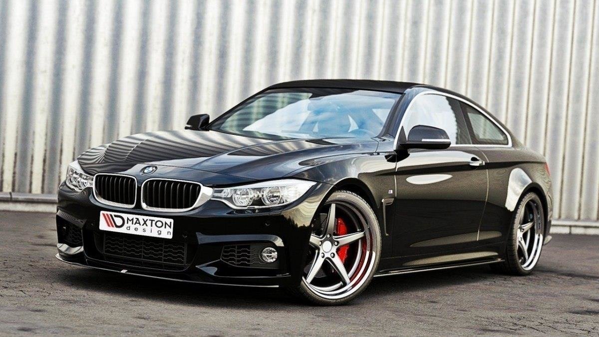 Front Ansatz für v.2 BMW 4er F32 M Paket (GTS-look) schwarz Hochglanz