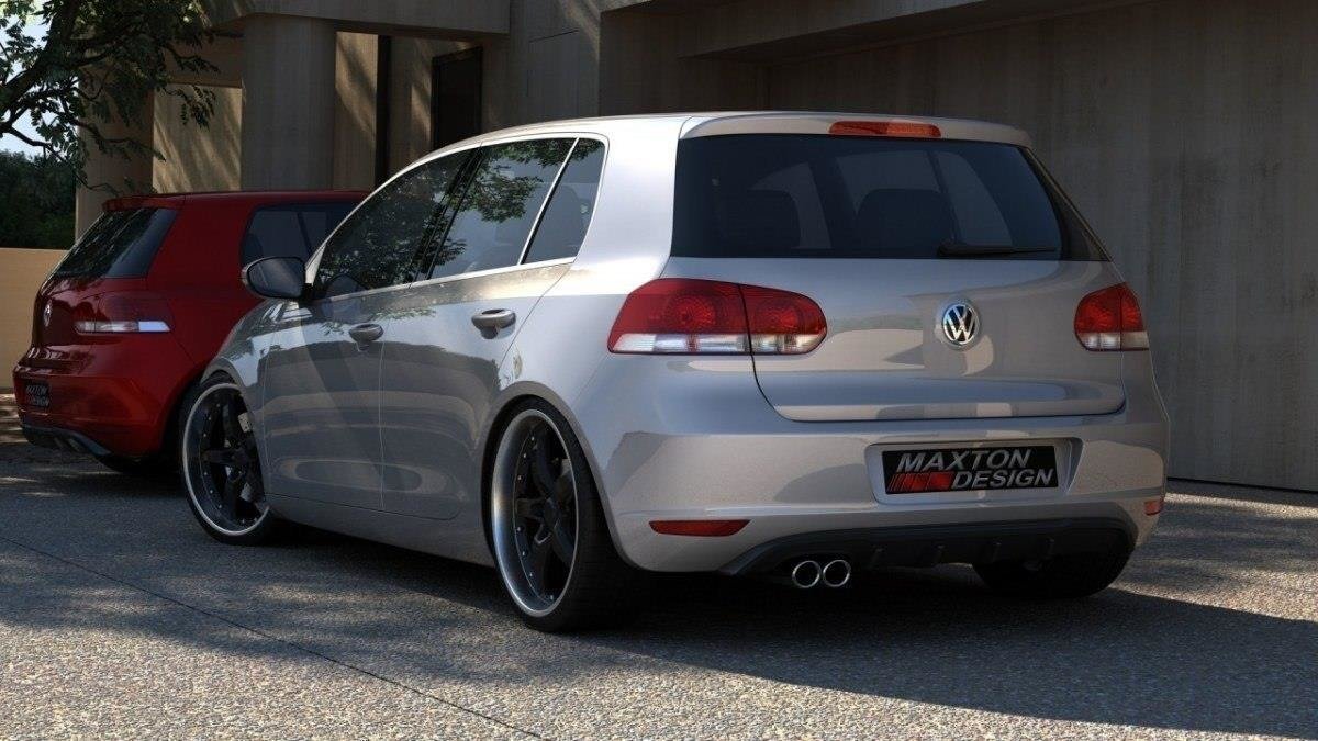 Diffusor Heck Ansatz für VW GOLF 6 MIT 1 AUSPUFF schwarz matt