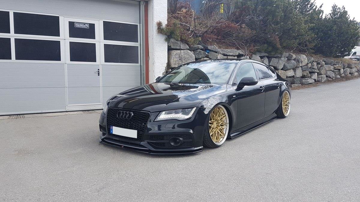 Front Ansatz V.1 für Audi A7 Mk1 S-Line schwarz Hochglanz
