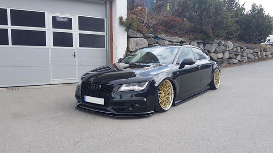 Front Ansatz V.1 für Audi A7 Mk1 S-Line schwarz Hochglanz