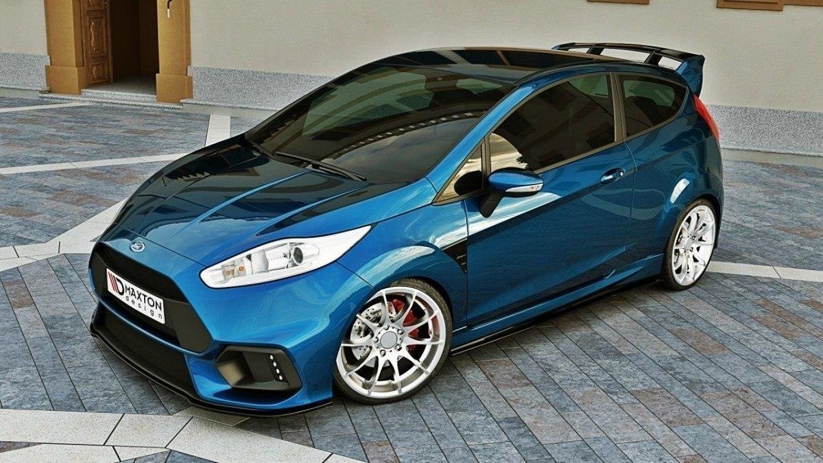 Front Ansatz für (Focus RS Look Stoßstange) Ford Fiesta Mk7 FL  Carbon Look