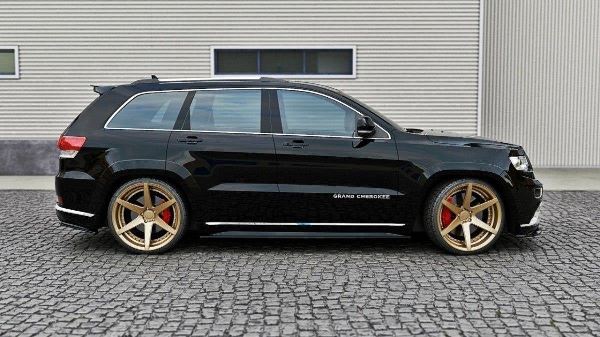 Seitenschweller Ansatz für Jeep Grand Cherokee WK2 Summit Facelift Carbon Look