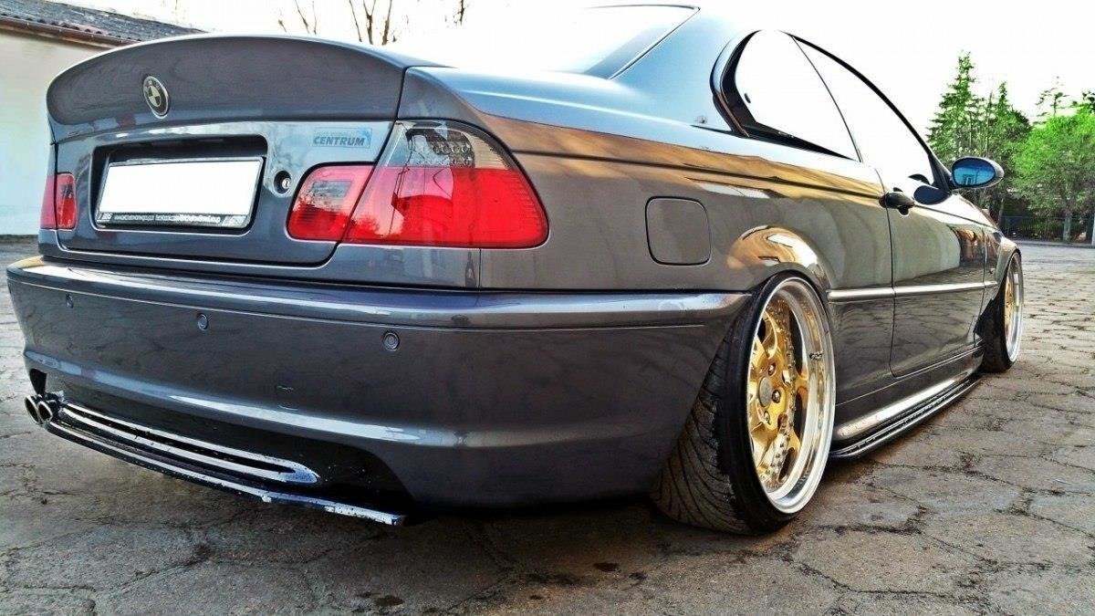 Mittlerer Diffusor Heck Ansatz für BMW 3er E46 M Paket COUPE  schwarz Hochglanz