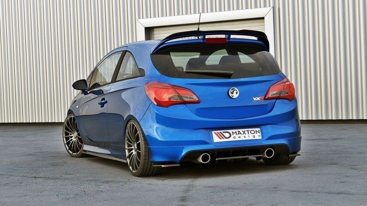 Heck Ansatz Flaps Diffusor für OPEL CORSA E OPC / VXR Carbon Look