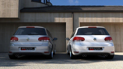 Heckschürze für VW GOLF 6 MIT 2 AUSPUFF schwarz matt