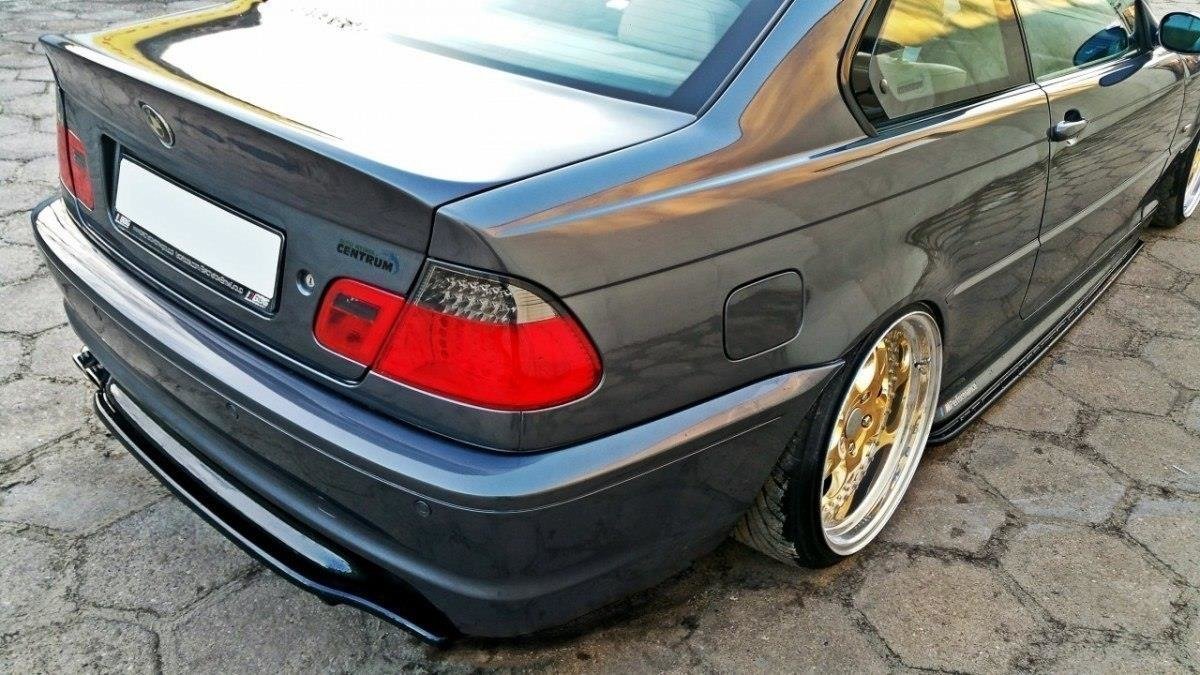 Mittlerer Diffusor Heck Ansatz für BMW 3er E46 M Paket COUPE  schwarz matt