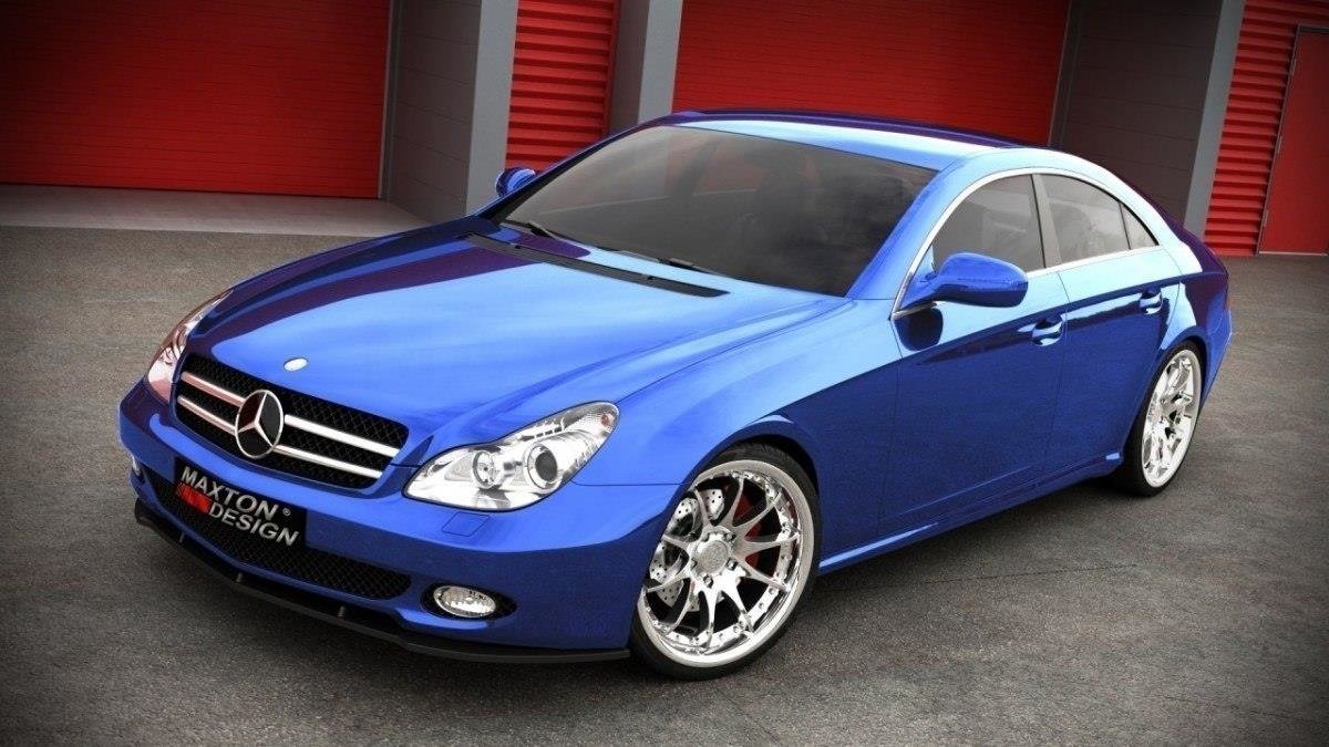 Front Ansatz für MERCEDES CLS C219 Serie schwarz Hochglanz