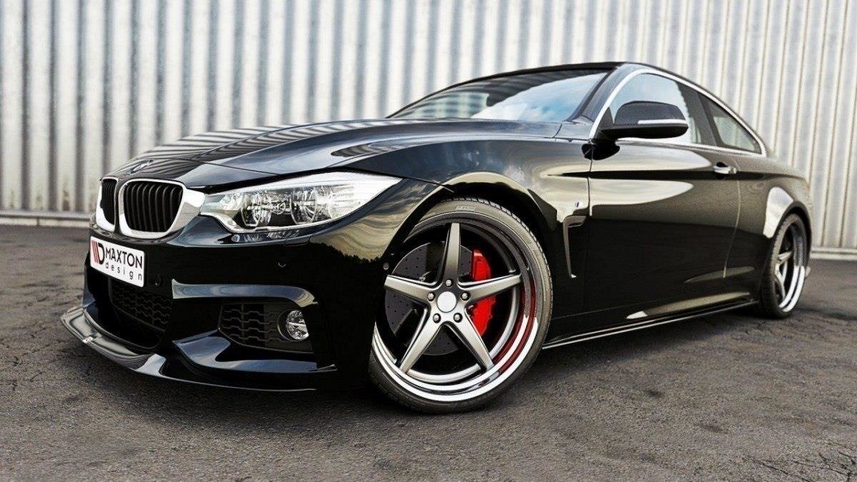 Front Ansatz für v.2 BMW 4er F32 M Paket (GTS-look) schwarz Hochglanz