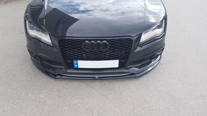 Front Ansatz V.1 für Audi A7 Mk1 S-Line schwarz Hochglanz