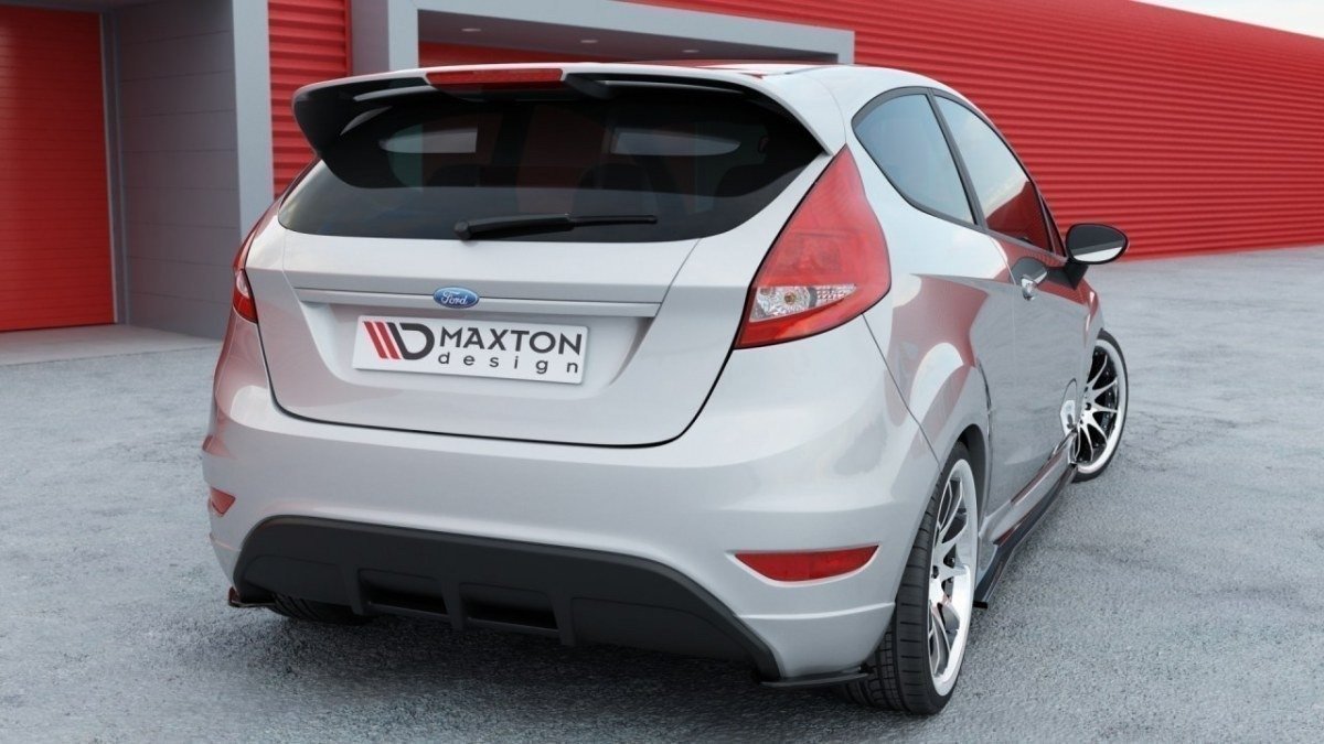 Heck Ansatz Flaps Diffusor für Ford Fiesta Mk7 ST / ST-Line schwarz matt