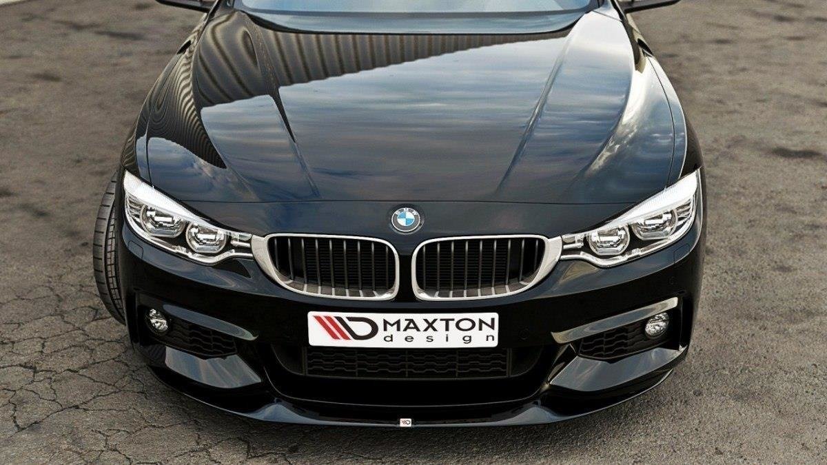 Front Ansatz für v.2 BMW 4er F32 M Paket (GTS-look) schwarz Hochglanz