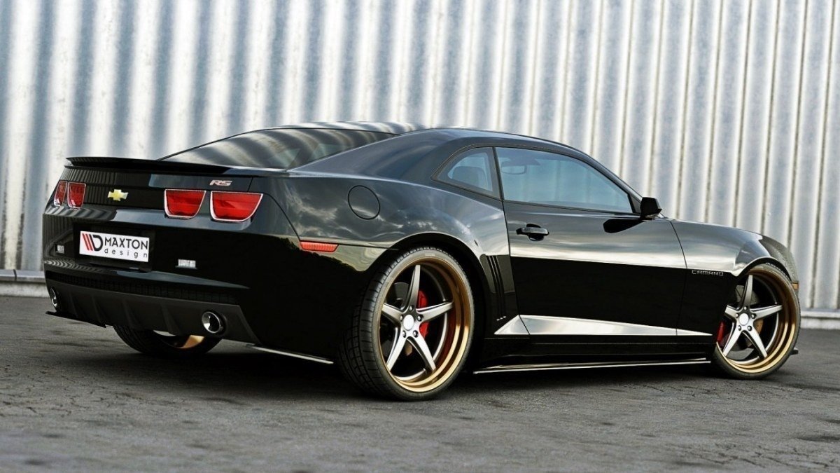 Seitenschweller Ansatz für CHEVROLET CAMARO V SS - US, EU VERSION (vor Facelift) schwarz Hochglanz