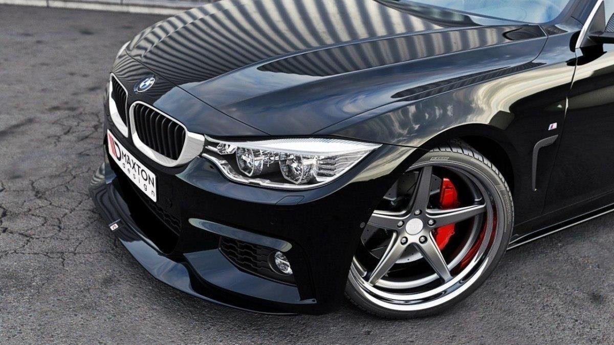 Front Ansatz für v.2 BMW 4er F32 M Paket (GTS-look) schwarz Hochglanz
